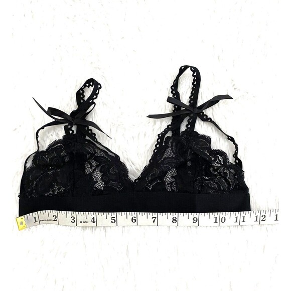 Mapale Black 3 piece lace Gartered Thong Outfit Size S/M Lace Lingerie - Picture 9 of 11